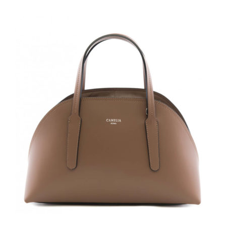 カメリアローマ【CAMELIA ROMA】レザー ハンドバッグ ショルダー 半月「BAULETTO_0007_MA」ブラウン