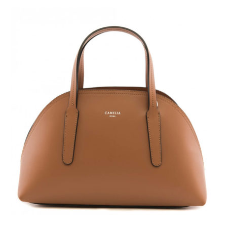 カメリアローマ【CAMELIA ROMA】レザー ハンドバッグ ショルダー 半月「BAULETTO_0007_CU」ライトブラウン