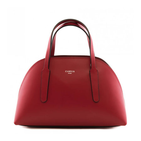 カメリアローマ【CAMELIA ROMA】レザー ハンドバッグ ショルダー 半月「BAULETTO_0007_RO」レッド 赤